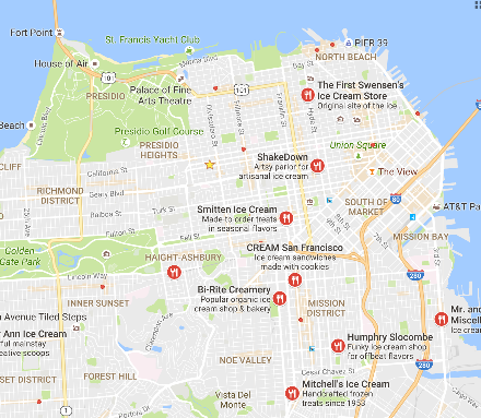 example map of sf ice cream shops
