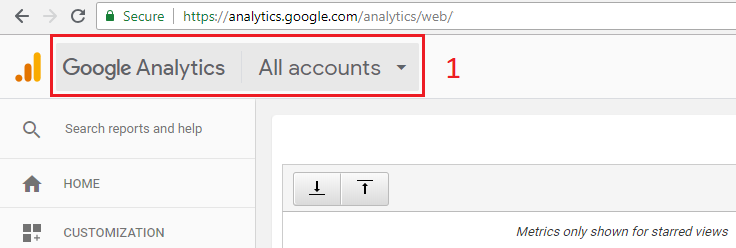 location of Google Analytics UA code-step 1