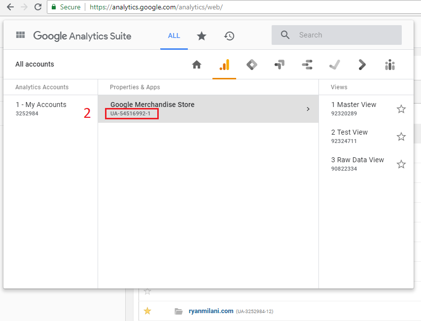 location of Google Analytics UA code-step 2