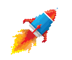 rocket pixelated icon image