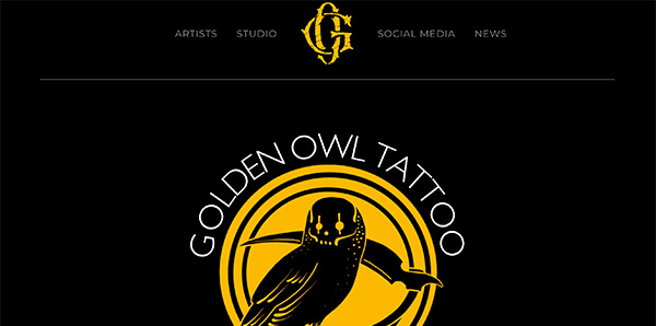 website-portfolio-golden owl tattoo website design